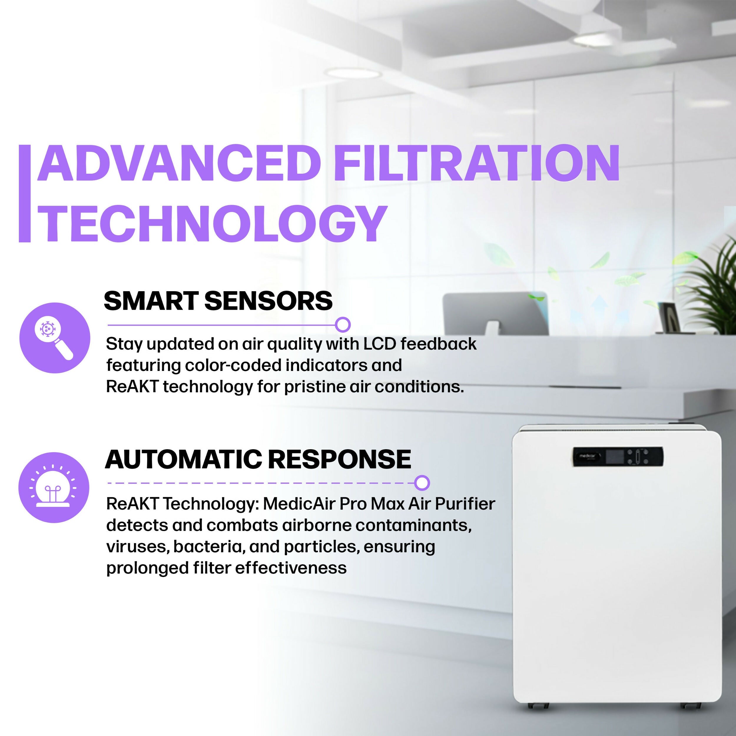 MedicAir Pro Max Air Purifier (White/Black)