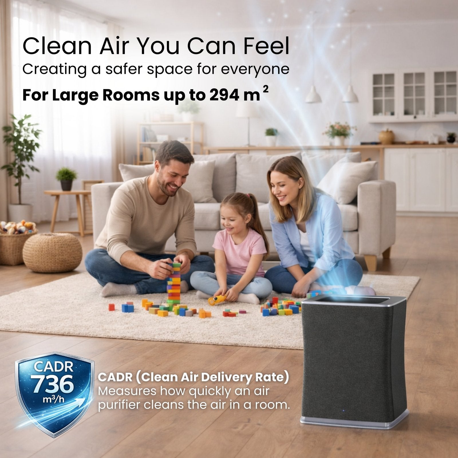 Stadler Form Roger Big Swiss Design Smart Air Purifier– WiFi Control, Dual HEPA & Carbon Filters, Gas Sensors, Auto Mode, Textile Pre-Filter, for Rooms up to 294m², 2-Year Warranty + Local Support
