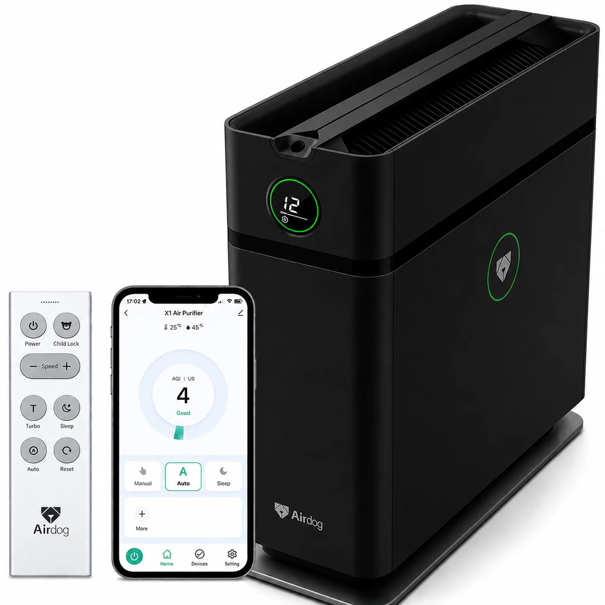 Airdog X1D - 2-in-1 Air Purifier and Sanitizer for Small Spaces - up to 20 m² / 215 sqft