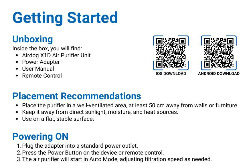 Airdog X1D Air Purifier