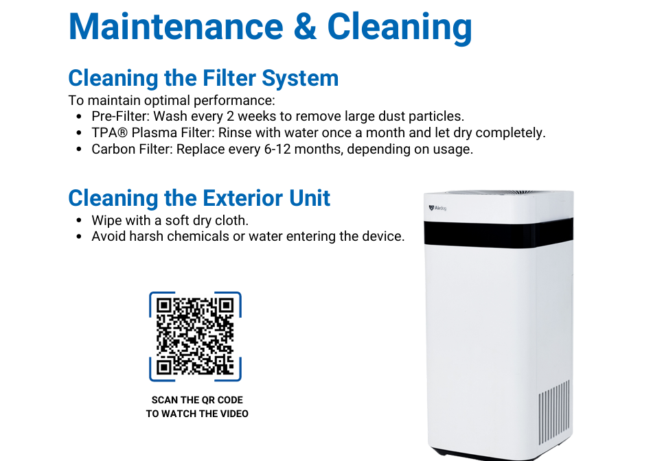 Airdog X3D - 2-in-1 Air Purifier and Sanitizer for Home - up to to 33 m² / 355 sqft