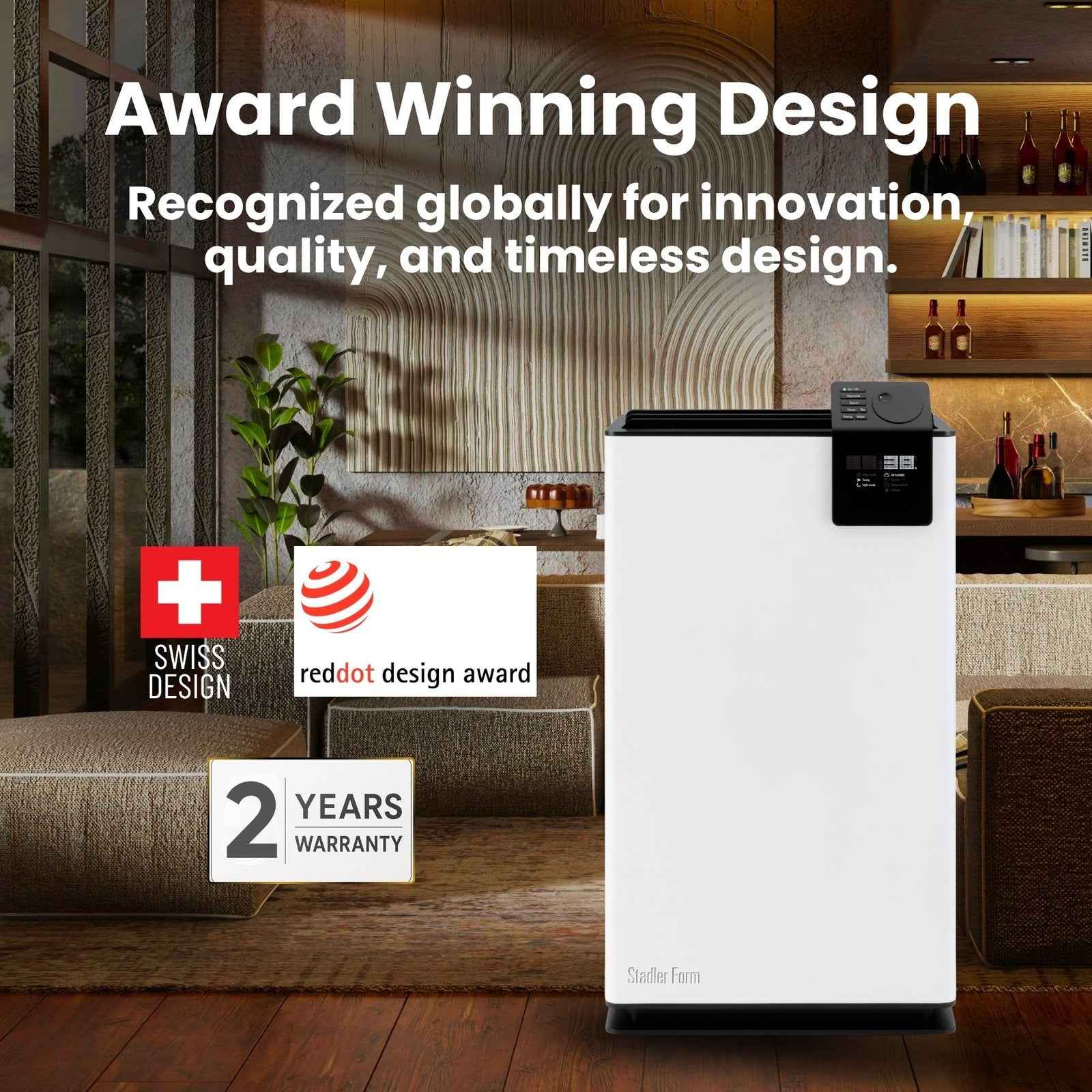 Stadler Form Albert Dehumidifier 20L, Smart Humidity Sensor, 24 Hours Dehumidification for Large Rooms up to 70m², Mold Prevention, Effective Air Distribution, Auto Mode, Very Quiet, 2 Years Warranty