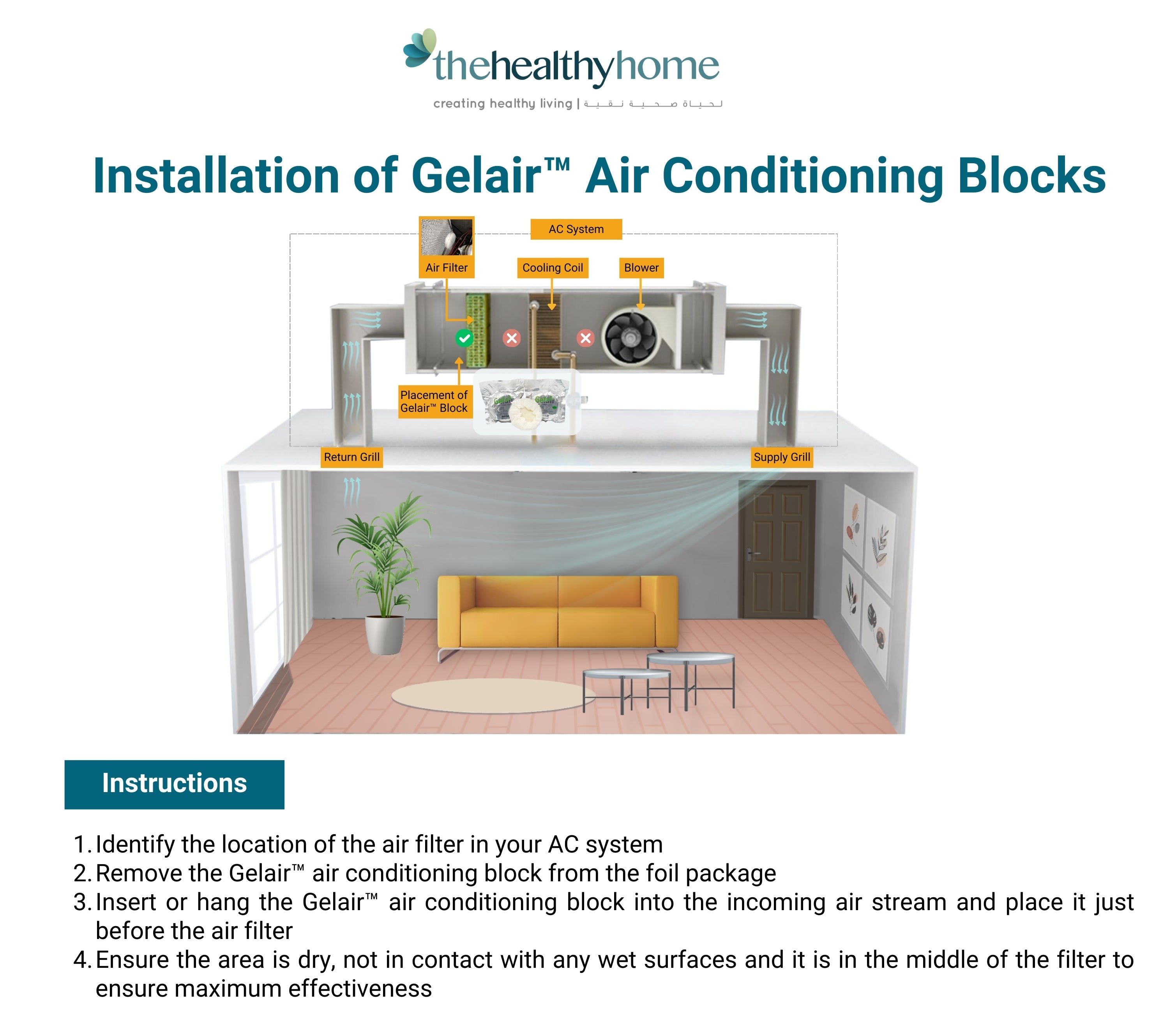 Gelair™ Air Conditioning Block with Tea Tree Oil