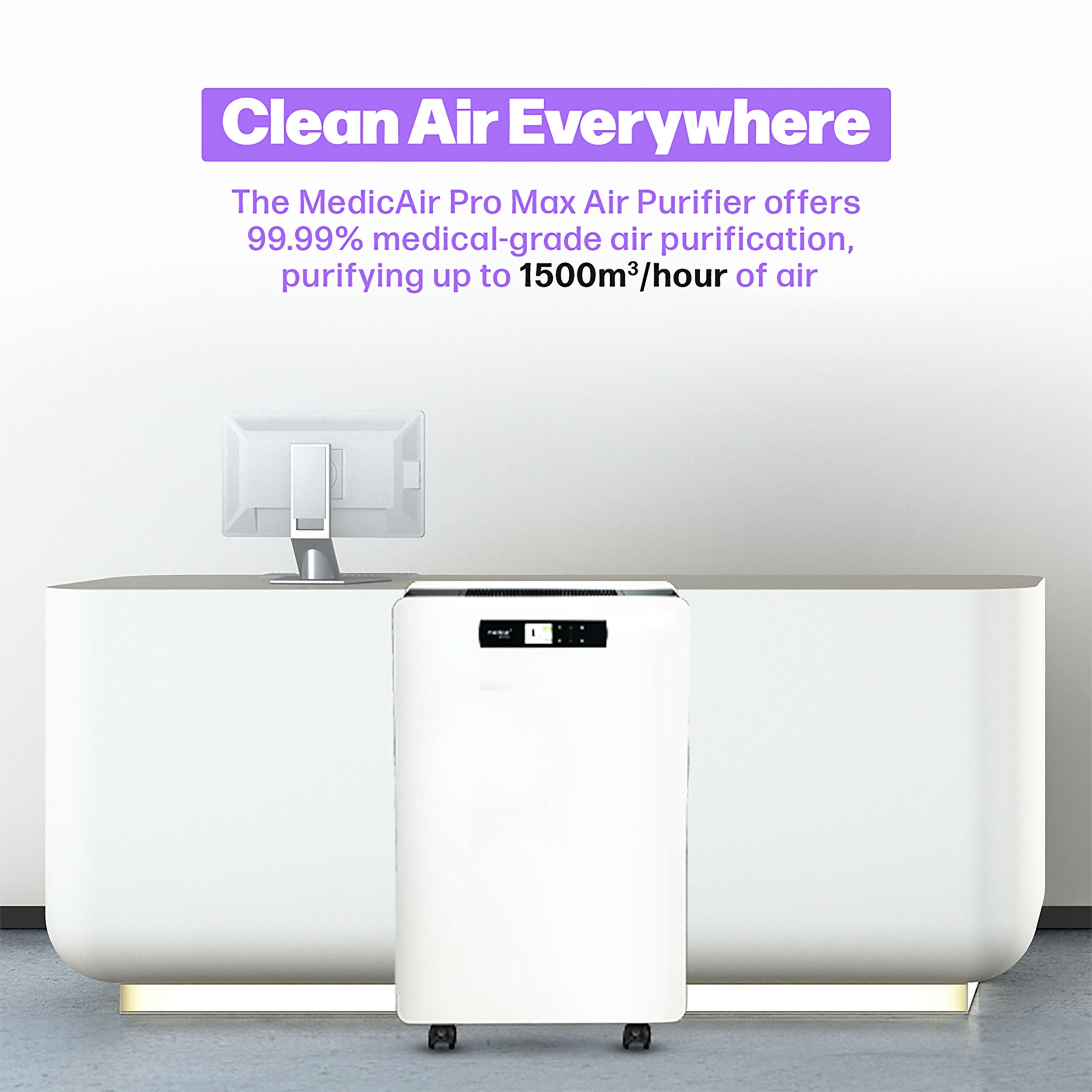 MedicAir Pro Max Air Purifier (White/Black)