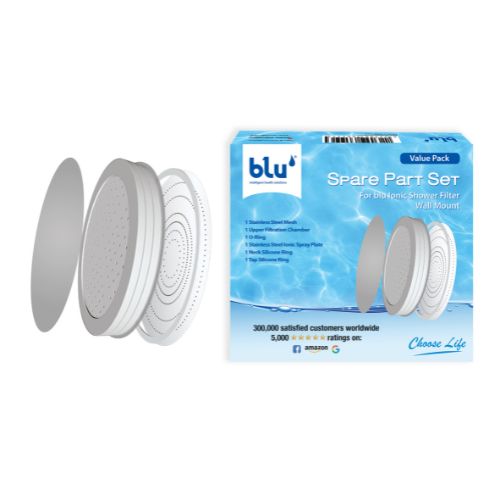 blu wall mount ionic shower filter spare part set