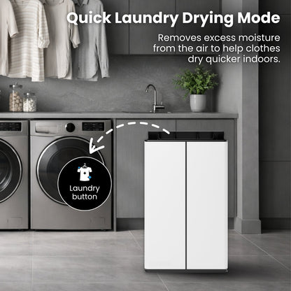 Stadler Form Lukas Dehumidifier 20L, Auto Mode, 24 Hours Dehumidification for Large Rooms up to 70 m², Optional Air Purification, WiFi Control, Quick Laundry Drying Mode, Silent, 2 Years Warranty