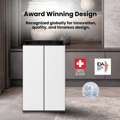 Stadler Form Lukas Dehumidifier 20L, Auto Mode, 24 Hours Dehumidification for Large Rooms up to 70 m², Optional Air Purification, WiFi Control, Quick Laundry Drying Mode, Silent, 2 Years Warranty