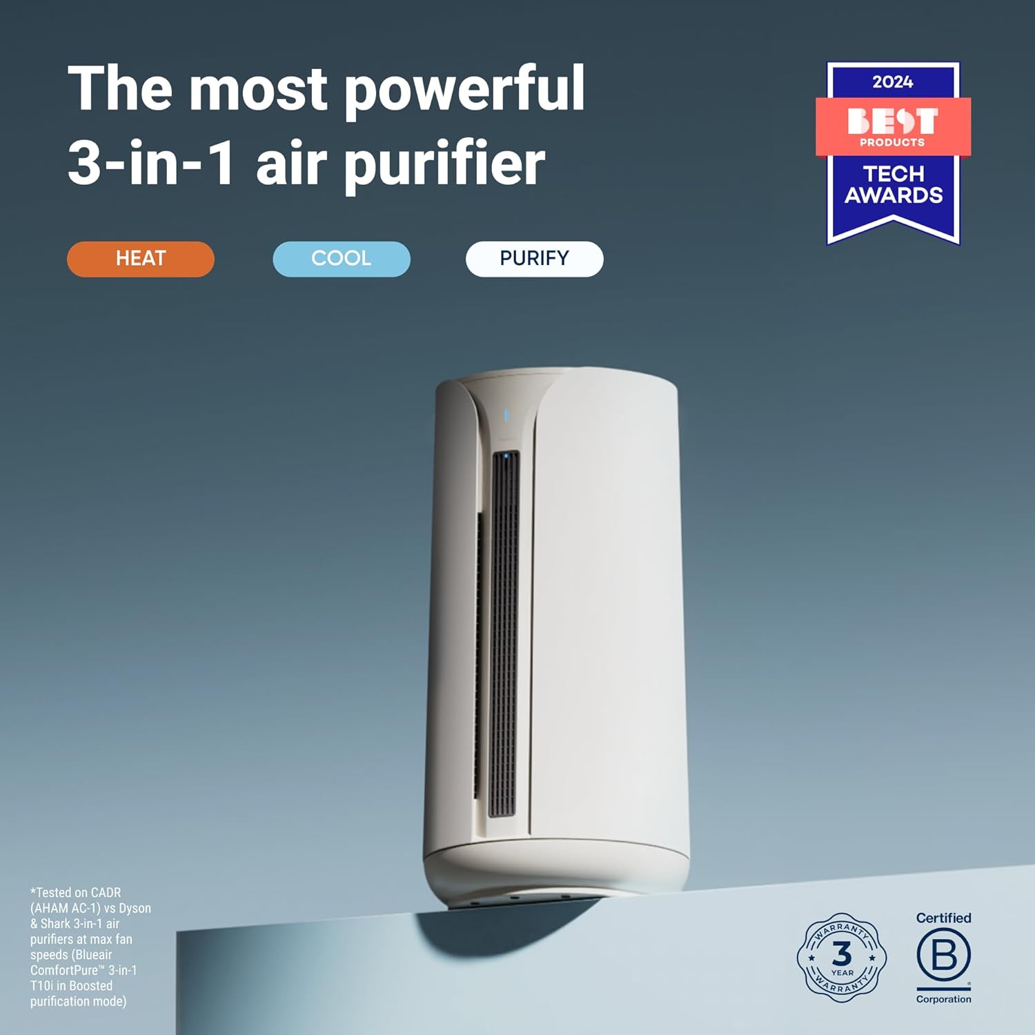 Blueair ComfortPure Most Powerful 3-in-1 Air Purifier