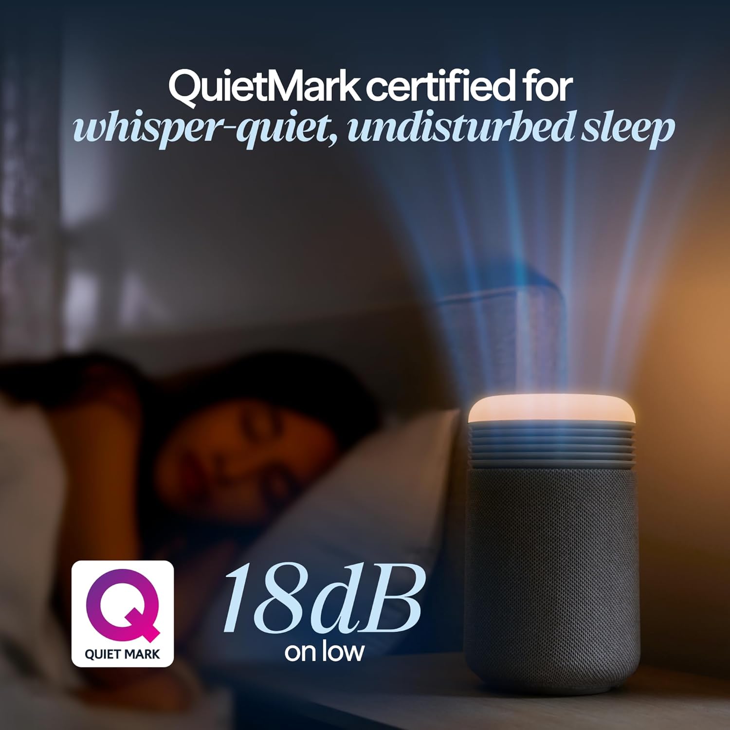 Blueair Mini Restful Air Purifier w/ Wake-Up Light - Beige | HEPASilent Tech, Smart Sleep Personalization | upto 140–336 sqftfor Small to Medium size Bedrooms