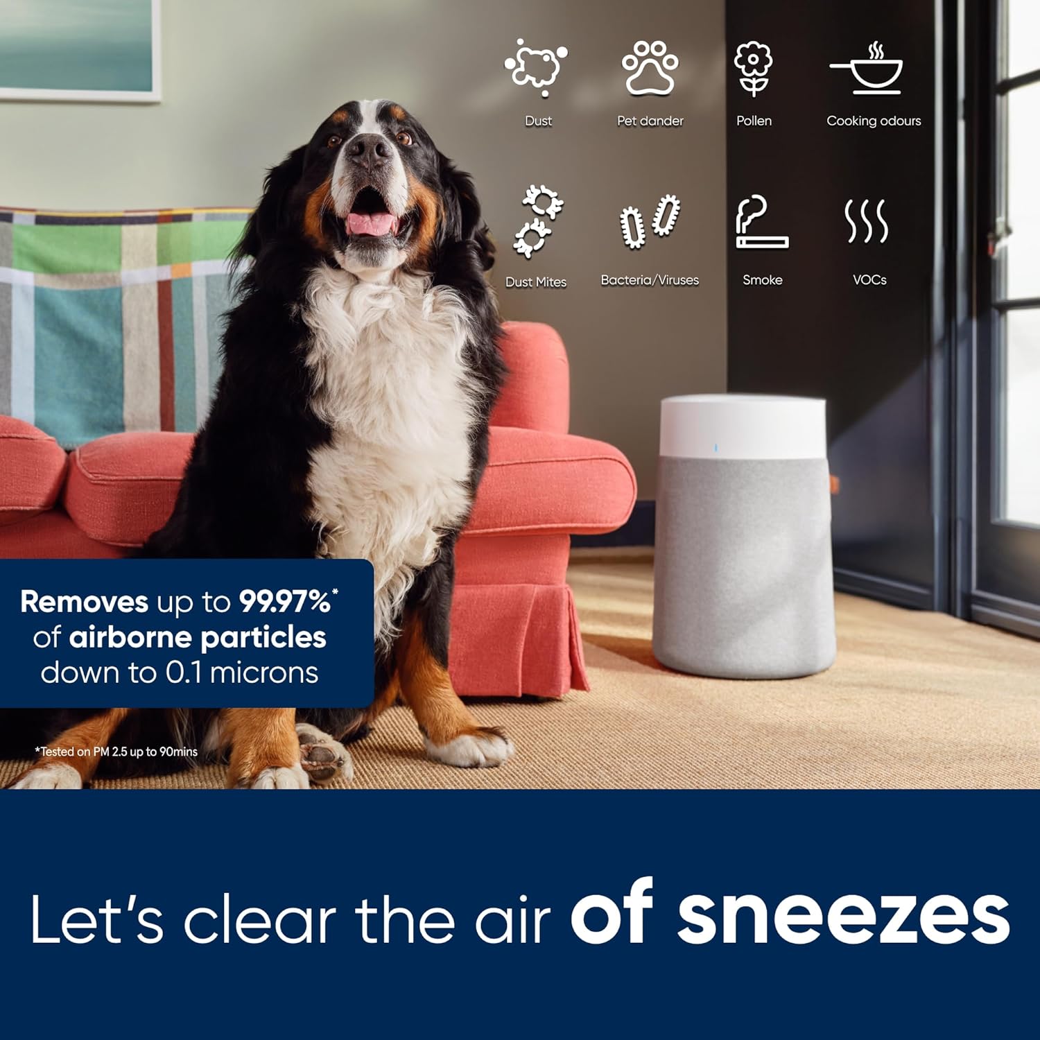 Blueair Blue Max 3450i Smart Air Purifier – H13 HEPA Filter | Wi-Fi Enabled | For Large Rooms & Allergies