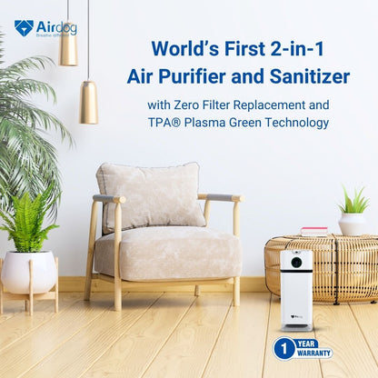 Airdog X1D - 2-in-1 Air Purifier and Sanitizer for Small Spaces - up to 20 m² / 215 sqft