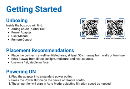 Airdog X5D - 2-in-1 Air Purifier and Sanitizer for Homes and Offices - up to 56 m² / 602 sqft
