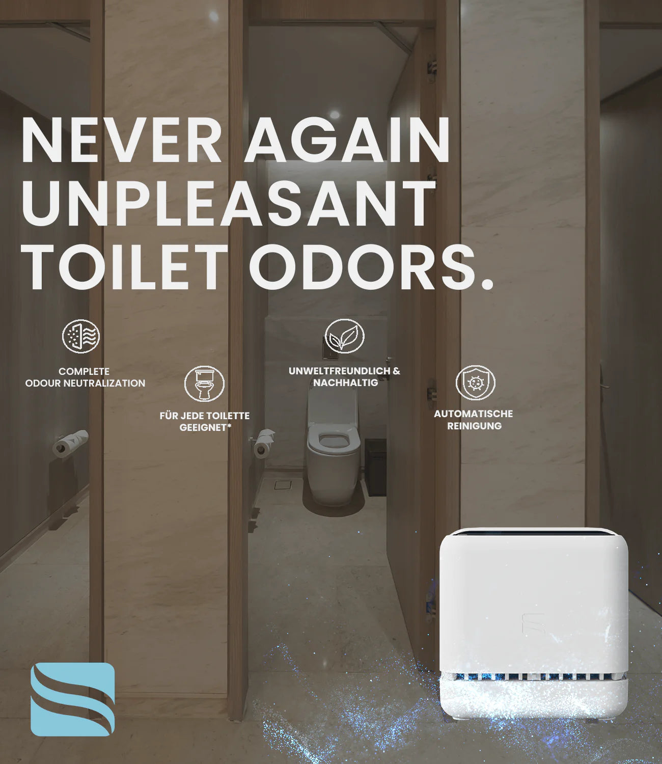Bellaria Air Cube – Bathroom Air Purifier & Toilet Odor Neutralizer