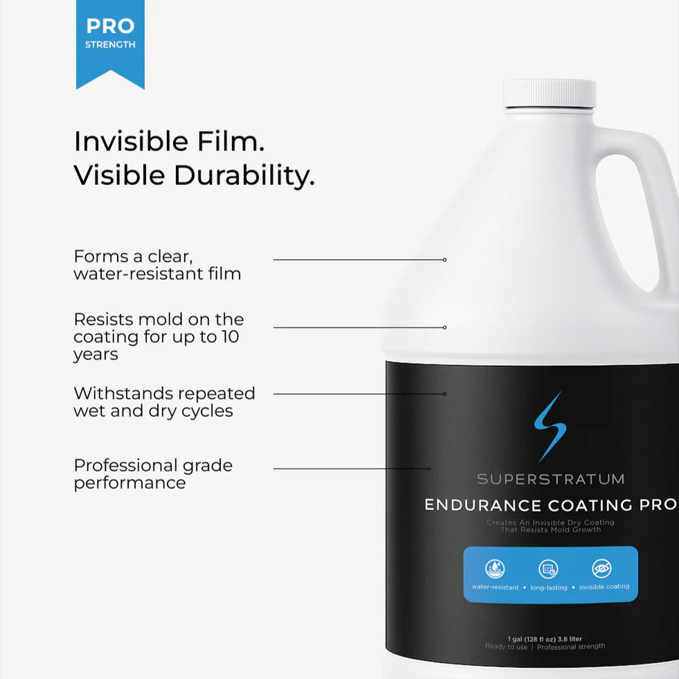 Superstratum Endurance Coating Pro – 1 Gallon Refill | Long-Lasting Mold Protection for Interior & Exterior Surfaces
