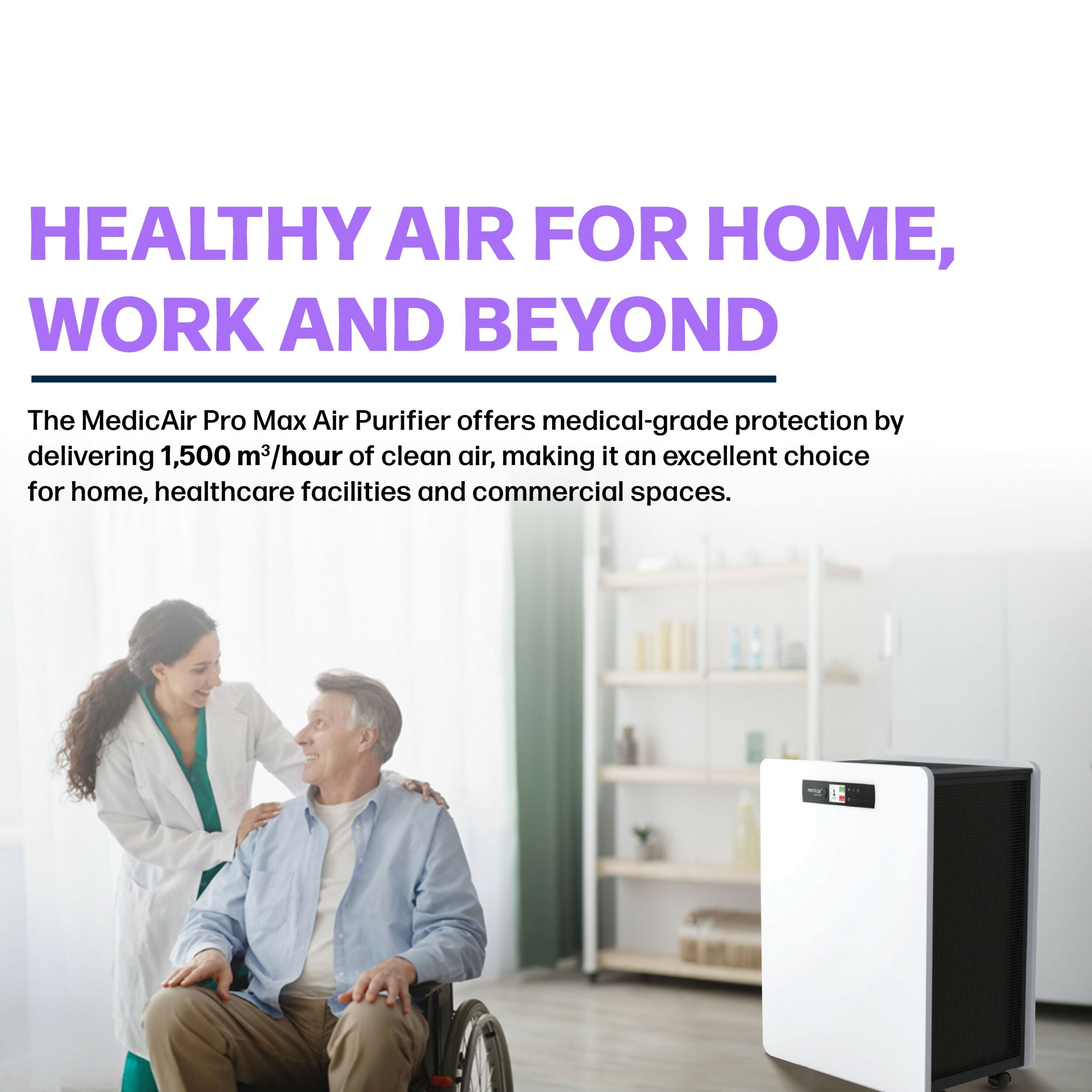 MedicAir Pro Max Air Purifier (White/Black)