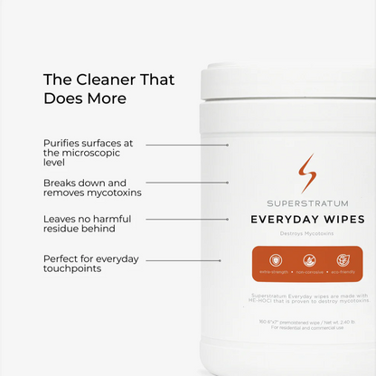 Superstratum Everyday Cleaning Wipes – Fragrance-Free, Residue-Free Wipes for Kitchen, Bathroom & High-Touch Surfaces