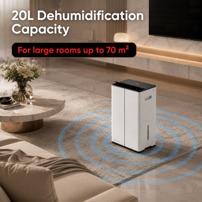 Stadler Form Lukas Smart Dehumidifier 20L with Optional Air Purification HEPA Filter, 24 Hour Moisture Removal, WiFi App Control, Laundry Drying Mode, Large Rooms up to 70 m², 2 Years Warranty