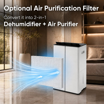 Stadler Form Lukas Smart Dehumidifier 20L with Optional Air Purification HEPA Filter, 24 Hour Moisture Removal, WiFi App Control, Laundry Drying Mode, Large Rooms up to 70 m², 2 Years Warranty