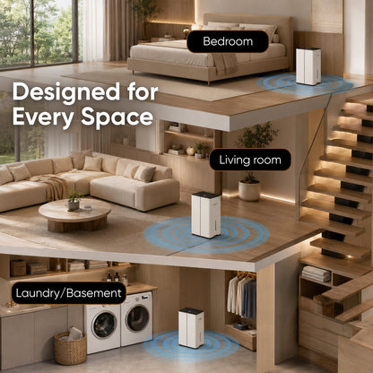 Stadler Form Lukas Smart Dehumidifier 20L with Optional Air Purification HEPA Filter, 24 Hour Moisture Removal, WiFi App Control, Laundry Drying Mode, Large Rooms up to 70 m², 2 Years Warranty