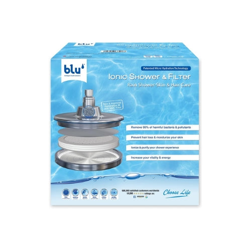 Blu Ionic Shower Filter - Rain Shower - Chrome