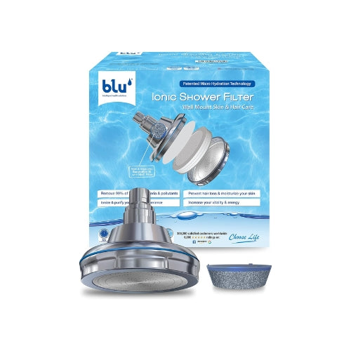 Blu Ionic Head and Shower Filter - Wall Mount - Chrome