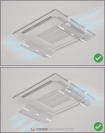 Witforms Cassette AC Air Deflector – 360° Adjustable Draft Shield for Ceiling Cassette Units (50–60cm)
