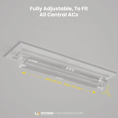 Witforms Central AC Linear Diffuser Air Deflector – 360° Adjustable Draft Shield for Centralized Duct AC (60–110cm)