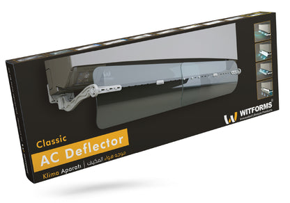 Witforms Classic Split AC Air Deflector – 360° Adjustable Draft Guard for Wall-Mounted AC (60–110cm)