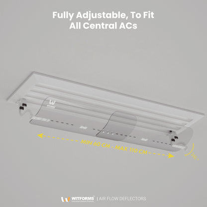Witforms Grille AC Air Deflector – 360° Adjustable Draft Controller for Centralized Linear Diffuser AC (60–110cm)