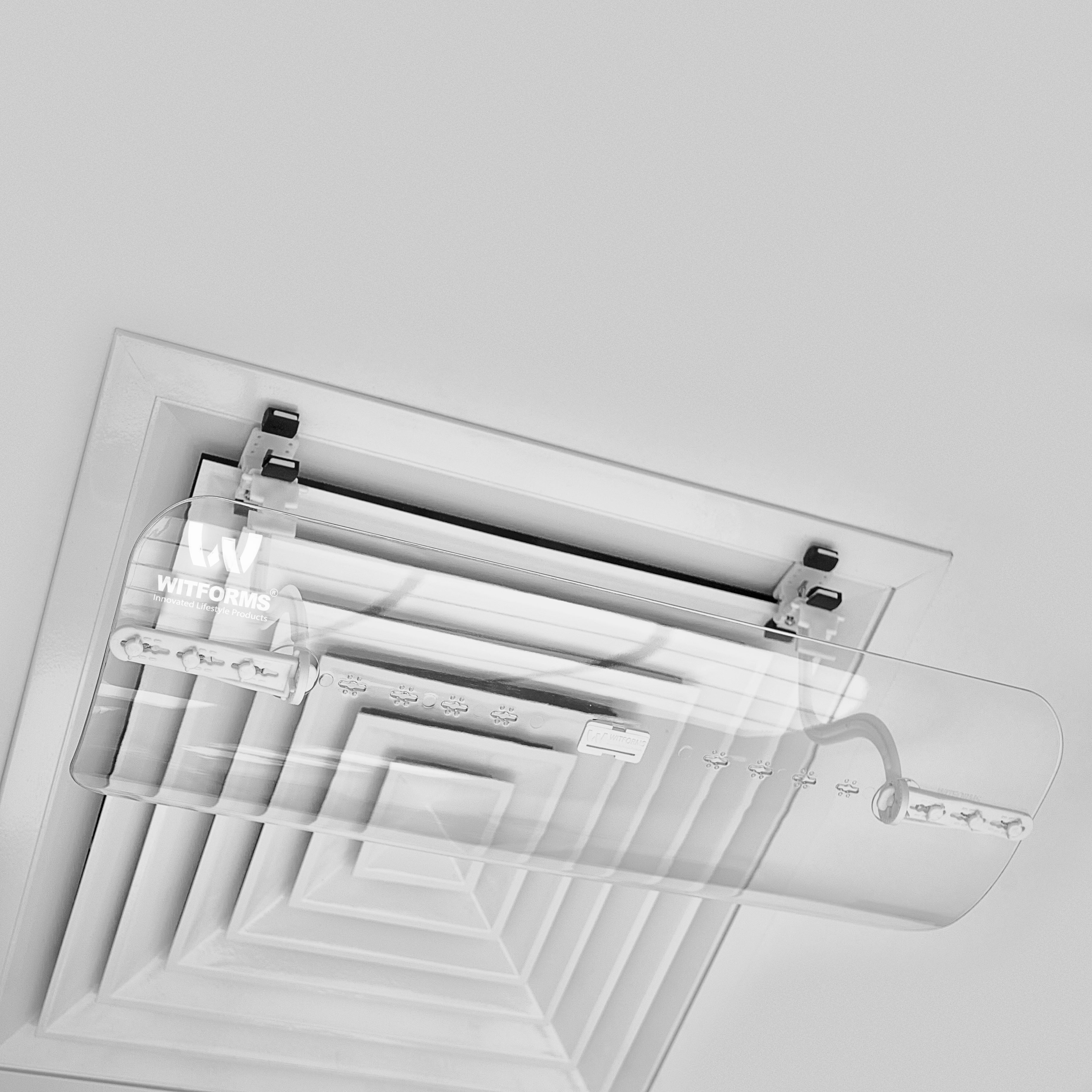 Witforms Square AC Air Deflector – 360° Adjustable Draft Shield for 60x60cm Central Square Diffuser