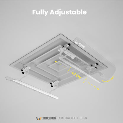 Witforms Square AC Air Deflector – 360° Adjustable Draft Shield for 60x60cm Central Square Diffuser